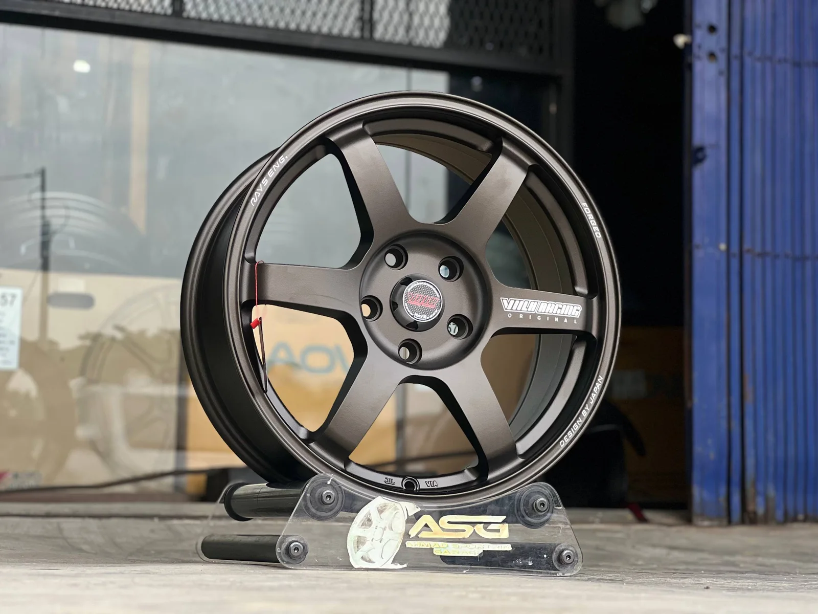 Bronze six-spoke 17-inch sport rim displayed at Ahmad Sportrim Garage